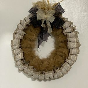 Fur, feathers , farmhouse chic wreath